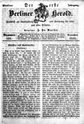 Nummer 149, Dezember 1846