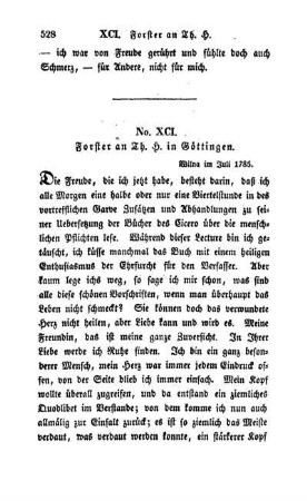 No. XCI. Forster an Th. H. in Göttingen
