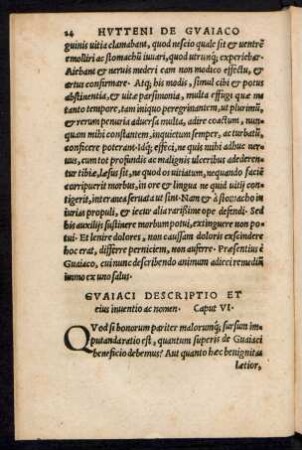 Guaiaci Descriptio Et eius inventio ac nomen. Caput VI.