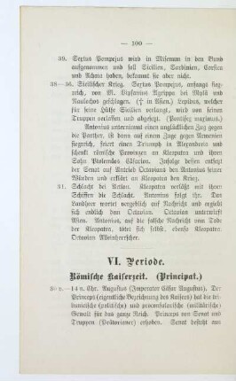 VI. Periode. Römische Kaiserzeit. (Principat)