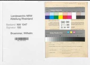 Entnazifizierung Wilhelm Bruemmer , geb. 04.03.1886 (Polizeibeamter)