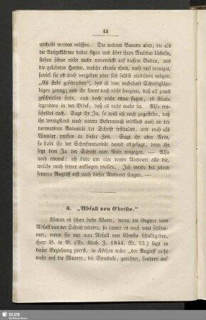 5. "Abfall von Christo"