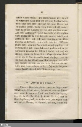 5. "Abfall von Christo"