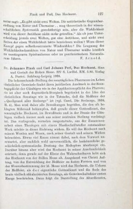127-128 [Rezension] Pinsk, Johannes, Das Hochamt