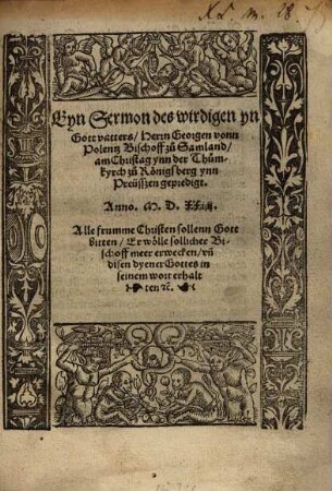 Eyn Sermon ... am Christag ynn der Thumkyrch zu Königsberg ynn Preussen gepredigt : Anno 1524 ...