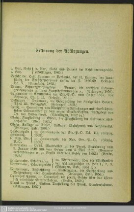 Erklärung der Abkürzungen
