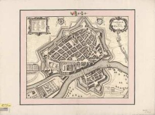 Vogelschaubild von Kassel, ca. 1:2 600, Kupferst., 1682 : Cassellae Vulgo Cassel / [Jansonio-Weasberger]. - [Ca. 1:2 600]. - [Amsterdam] : [Bÿ d' Erfsgenamen van Joannes Janssonius van Waesberge] , [1682]. - 1 Kt. : Kupferst. ; 51 x 41 cm