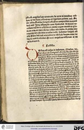 Postilla. Ductus est... Ante initium illius evangelii habetur Lucas iii Factum est autem...