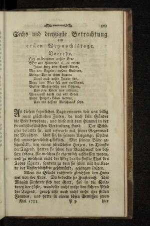 Sechs und dreyzigste Betrachtung am ersten Weynachtstage.