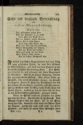 Sechs und dreyzigste Betrachtung am ersten Weynachtstage.