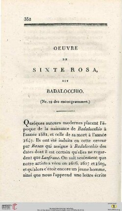 Oeuvre de Sixte Rosa dit Badalocchio