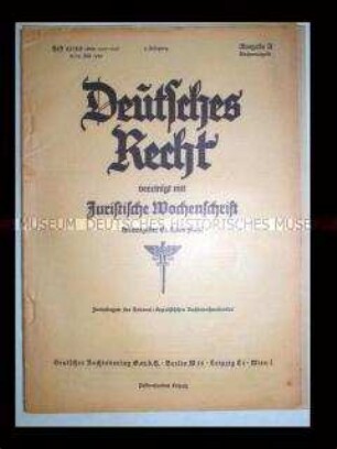 Fachzeitschrift des NS-Rechtswahrerbundes u.a. zum Familienrecht