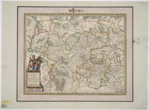 Karte vom Herzogtum Braunschweig-Lüneburg, 1:370 000, Kupferstich, ab 1677 : Ducatus Brunsvicensis Fereque Lunaeburgensis Cum adiacentibus Episcopatibus, Comitatibus et Dominatibus etc: nova et locupletißima Descriptio Geographica : cum Privil. Ordin. General. Belgii Foederati / correcta, innovata, edita, per Nicolaum Visscher. - [Ca. 1:370 000]. - [Amsterdam] : Vißcher , [ab 1677]. - 1 Kt. : Kupferstich ; 50 x 39 cm. Titelkartusche unten links. - Maßstab in graph. Form (Milliaria Germanica Communia, Horae itineris)