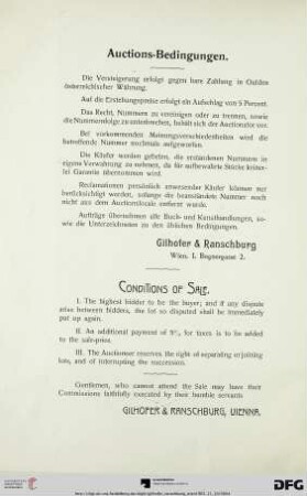 Auctions-Bedingungen
