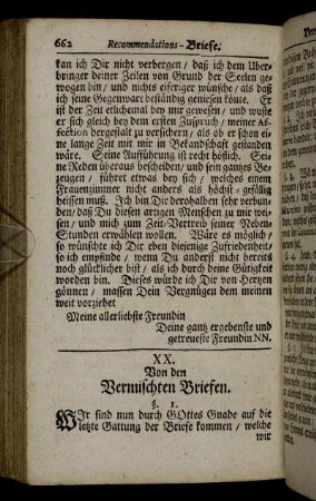 XX. Von den Vermischten Briefen.