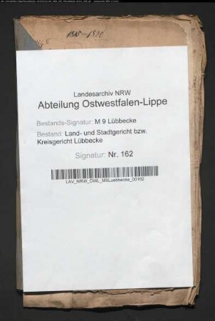 Erblasser: Baare, Johann August; Erblasser: Baare, Margaretha Ilsabein, geb. Marmelstein: