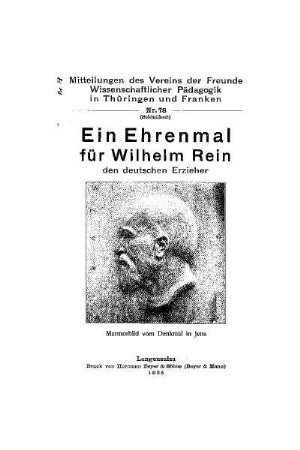 78: Mitteilungen des Vereins der Freunde Wissenschaftlicher Pädagogik in Thüringen und Franken - 78.1935