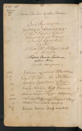 Sommerhalbjahr 1713. Rektorat Gottfried Hoffmann