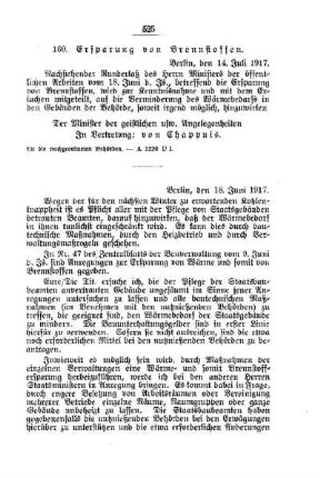 Ersparung von Brennstoffen : [A. Behörden und Beamte]