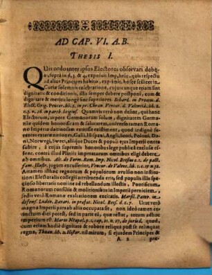 Discursuum acad. ad Auream Bullam Caroli IV. sextus, ad caput IV. et VII.