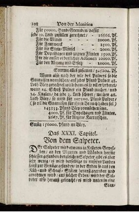 Das XXXI. Capitel. Von dem Salpeter.