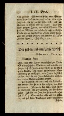 Der sieben und funfzigste Brief