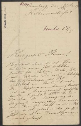 Brief an B. Schott's Söhne : 19.05.1889