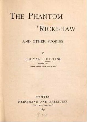 The phantom 'Rickshaw and other stories