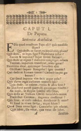 Caput I. De Papatu.