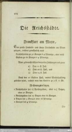 Die Reichsstädte