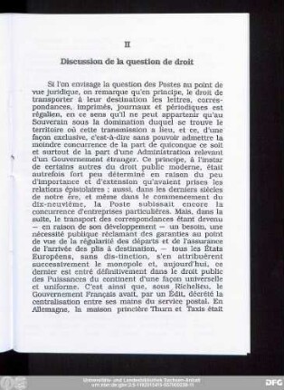 II Discussion de la question de droit