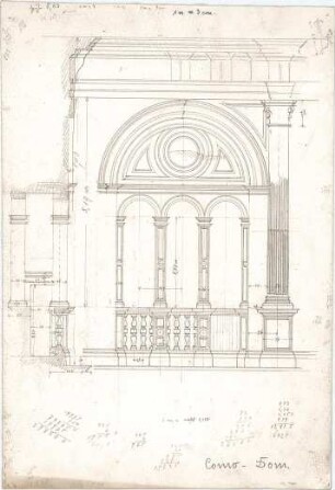 ohne Verfasserangabe; Italien; Palazzo Corsini, Dom in Como; Casa di Livia; Santa Maria Nuova - Dom in Como (Detail m. Schnitt)