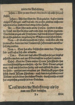 IX. Trost wieder die Anfechtung/ als sey man von Gott verlassen.