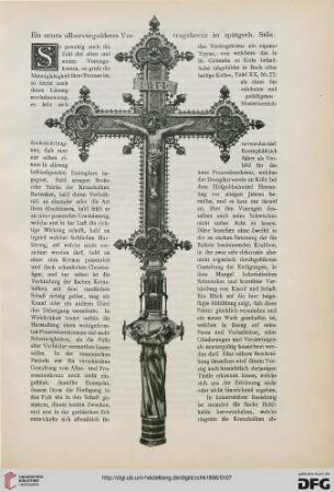 Ein neues silbervergoldetes Vortragekreuz im spätgoth. Stile