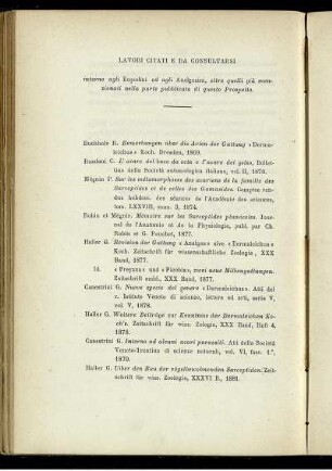 Lavori Citati E Da Consultarsi