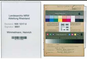 Entnazifizierung Heinrich Wimmelmann , geb. 02.07.1901 (Dentist)
