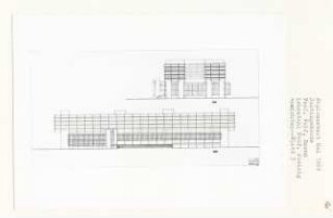 Justizgebäude, München-Maxvorstadt (Diplomarbeit bei Peter Poelzig): Ansichten von Osten und Süden