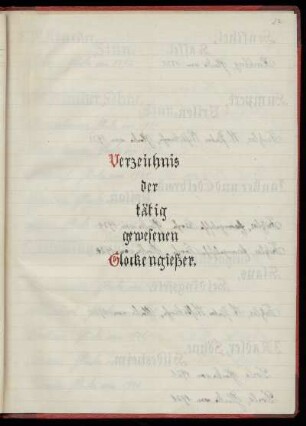 Verzeichnis der tätig gewesenen Glockengießer