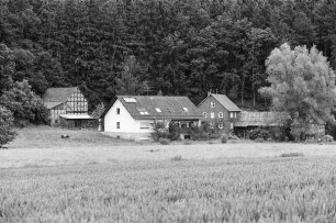 Sachgesamtheit Bruchmühle (Mühle, Fachwerk und Ziegelmauerwerk); Burgwald, Bruchweg 4, Bruchwiesen