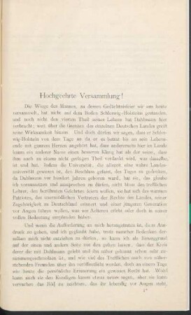 Hochgeehrte Versammlung!