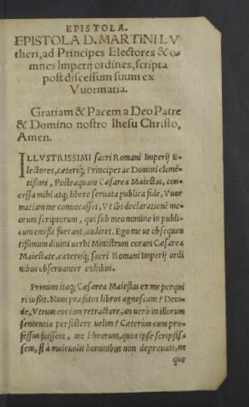 Epistola D. Martini Lutheri