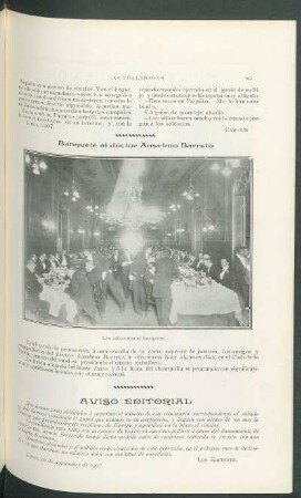 Banquete al doctor Anselmo Barreto