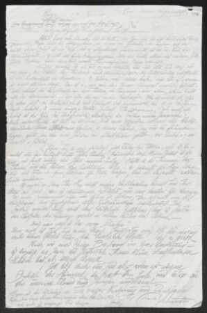 Brief von Fritz von Unruh an Gerhart Hauptmann
