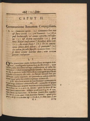 Caput II. De Communione Bonorum Coniugalium.