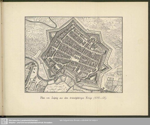 Plan von Leipzig aus dem dreissigjährigen Kriege (1618-48)