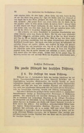 § 8. Die Anfänge der neuen Dichtung