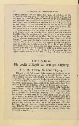 § 8. Die Anfänge der neuen Dichtung