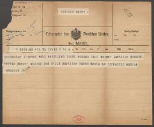 Brief an B. Schott's Söhne : 29.10.1902