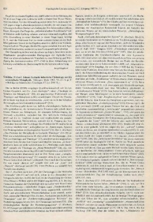 825-827 [Rezension] Schröder, Richard, Johann Gerhards lutherische Christologie und die aristotelische Metaphysik
