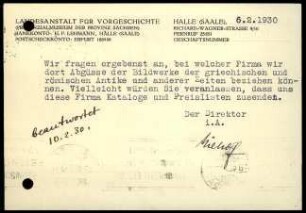 Landesanstalt für Vorgeschichte an DAI Athen